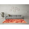 thumbnail image 3 of Ahgly Company Indoor Square Abstract Orange Modern Area Rugs, 3' Square, 3 of 4