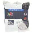thumbnail image 3 of Fruit of the Loom Dual Defense Crew Socks for Boys, White, Sizes 3-9 (10-Pack), 3 of 5