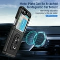 thumbnail image 5 of Nalacover Heavy Duty Case for Samsung Galaxy Z Flip5 with Rotated Ring Holder Kickstand Bracket, Military Grade Rugged Cover with Magnetic Car Mount TPU Shockproof Lens Protective Case, Black/Black, 5 of 10