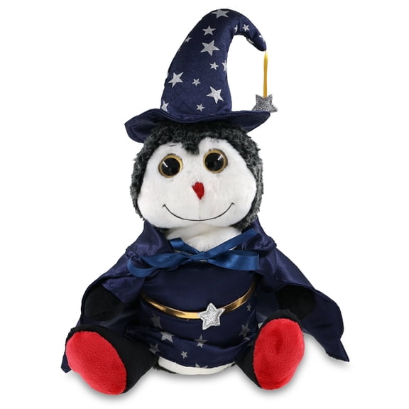 DolliBu Sitting Ladybug Stuffed Animal with Wizard Costume - Cute Insect Life Animal Plush Toy with Magical Dress Up Set Blue Cape and Wizard Hat with Silver Stars - 9 Inches