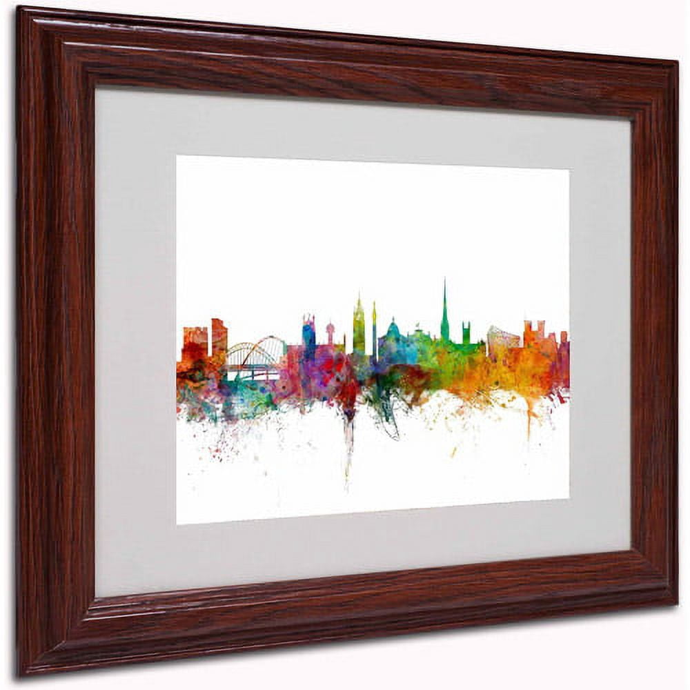 Trademark Fine Art "Newcastle England Skyline II" Canvas Art by Michael Tompsett, Wood Frame