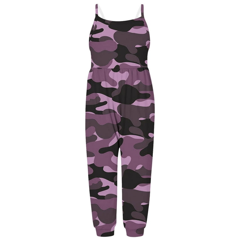 Toddler Baby Girl Cute Jumpsuit One Piece Sleeveless Camouflage