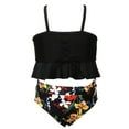 thumbnail image 1 of Girls Swimsuits Set Flower High Waisted Bathing Suit Kids Bikini for Children, 1 of 10
