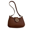 thumbnail image 3 of Women Underarm Handbag Waterproof Rhomboid Pattern Magnetism Snap Closure PU Shoulder Small Purse Dark Brown Free Size, 3 of 8