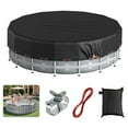 thumbnail image 1 of COSYUMI 12Ft Round Pool Cover, 420D Heavy Duty Oxford Solar Pool Covers for Above Ground Pool with Winch and Cable, All Season Inflatable Pool Cover for UV Resistant, Waterproof, Snowproof Windproof, 1 of 13