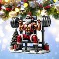 thumbnail image 2 of Lilixerw Fitness Muscle Santa Claus Acrylic Ornament,Double-Sided Printed Funny Christmas Tree Hanging Decor for Gym,Xmas Party Decoration,3.1 inch, 2 of 6