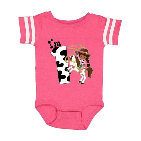 

Inktastic I m One-cowgirl riding horse birthday Gift Baby Girl Bodysuit