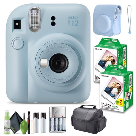 FUJIFILM INSTAX MINI 12 Instant Film Camera Pastel Blue with Fuji INSTAX MINI Instant Film- 40 Photo Sheets with Camera Case and Accessories Ideal Gift for kids Teenage Girl & Adults