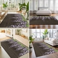 thumbnail image 4 of Large Area Rugs 6'x9', Purple Flowers Carpet Runner Indoor Outdoor Rugs Home Decor Aesthetic, Weeping Spring Floral Wooden Pastoral Non Slip Mats Washable Accent Rug for Living Room Bedroom, 4 of 8