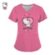 thumbnail image 4 of Uniforme de enfermera Kawaii para mujer, Tops con estampado de Hello Kitty, monos de manga corta con bolsillo, blusa médica de enfermería, 4 of 6