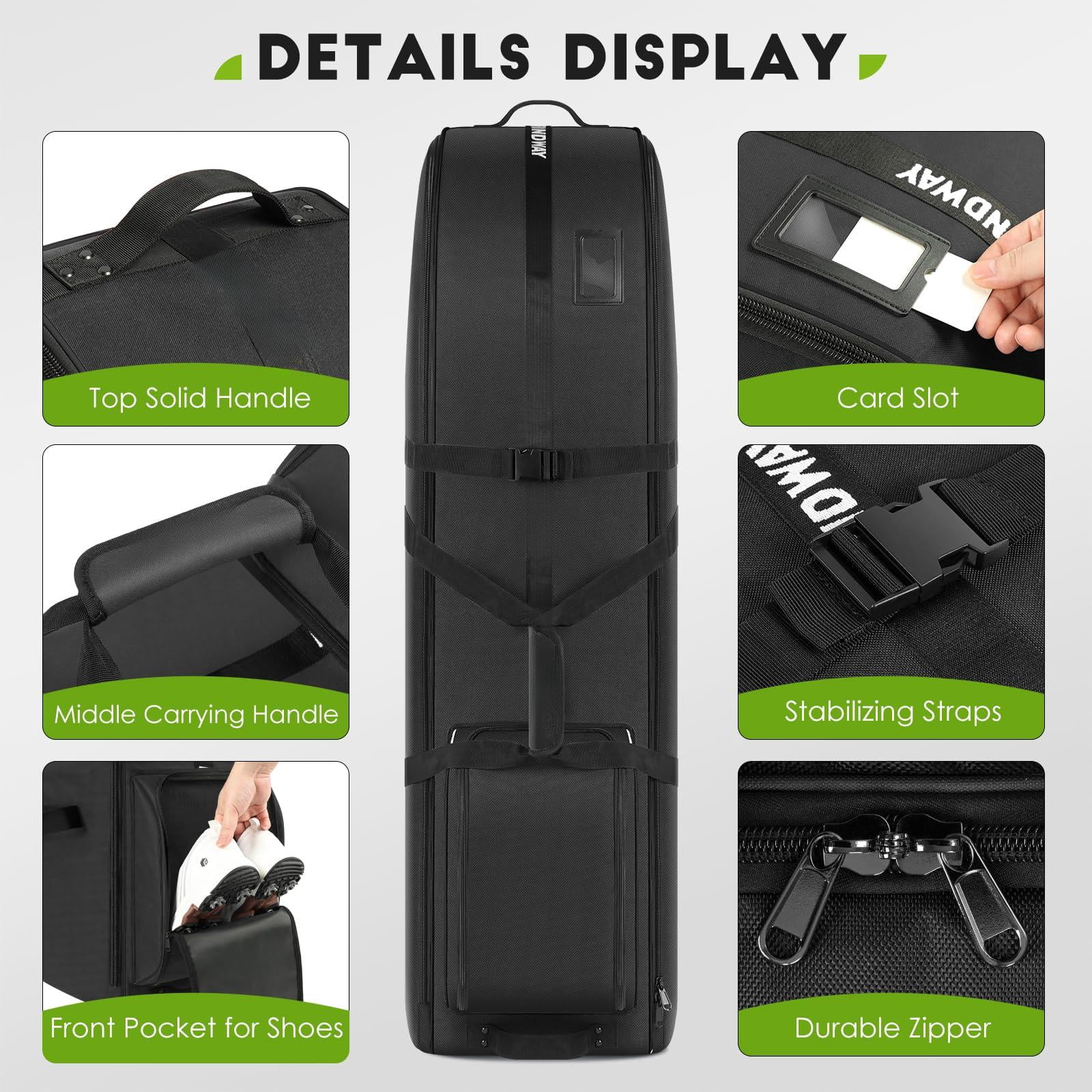 Golf Travel Bag For Airlines 900d Heavy Duty Oxford Case With Wheels  Cover Club Protector Liner Men Women
