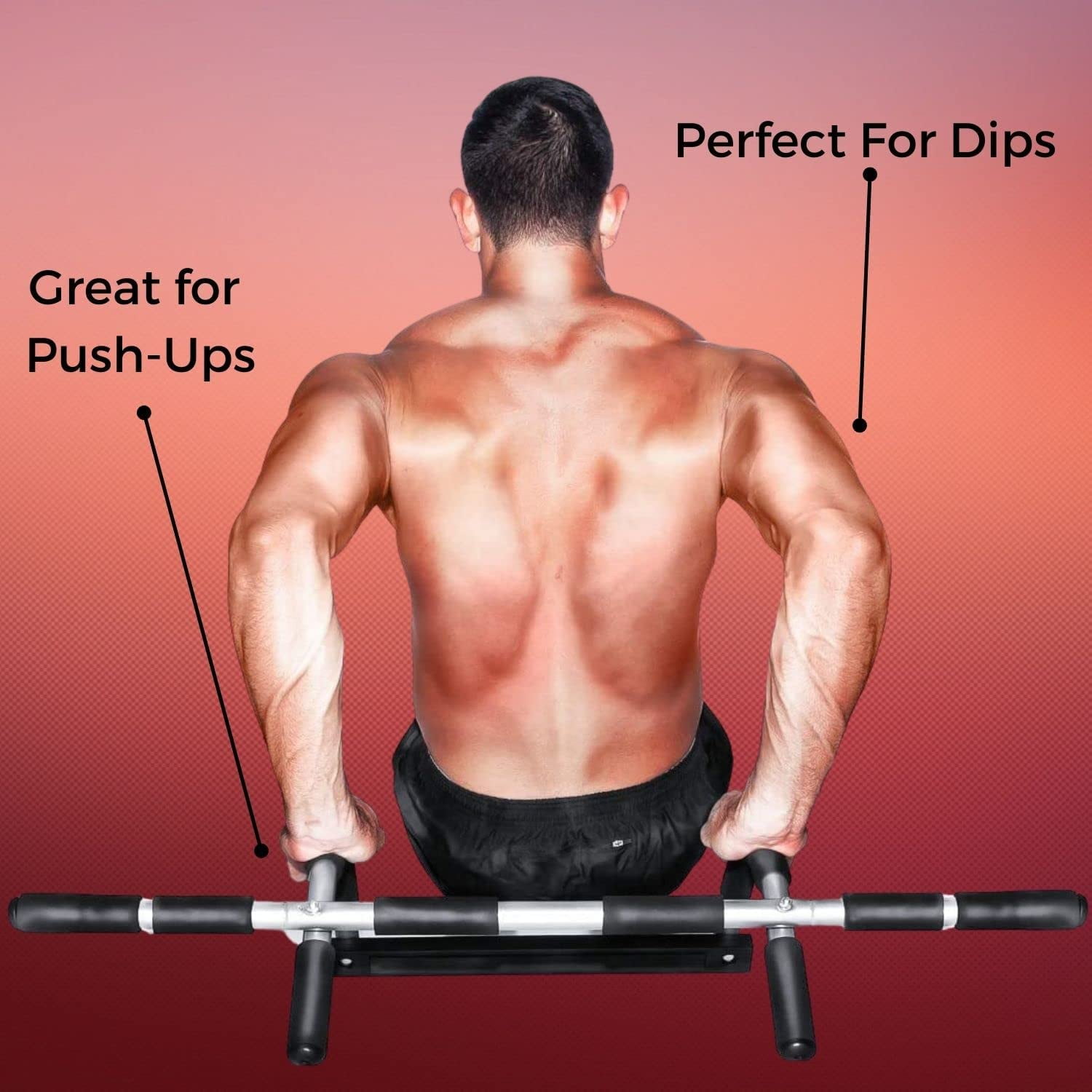 Rubberbanditz Pull Up Bar Workout Bar for Doorway, Portable Door Frame Horizontal Chin-up Bar