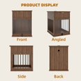 thumbnail image 7 of Leumius Dog Crate End Table with Charging Station,Wooden Dog Kennel Furniture with Hideaway Tempered Glass Door, Multi-Functional Pet Station Side Table,Brown, 7 of 7