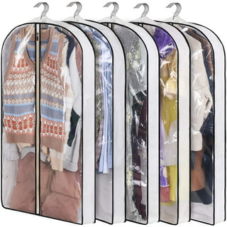 Mlfire 2 Pack 49 inch Suit Bags for Closet Storage and Travel Hanging Garment Bags for Suit Cover with 4 Clear Pockets and Handles for Clothes, Coats