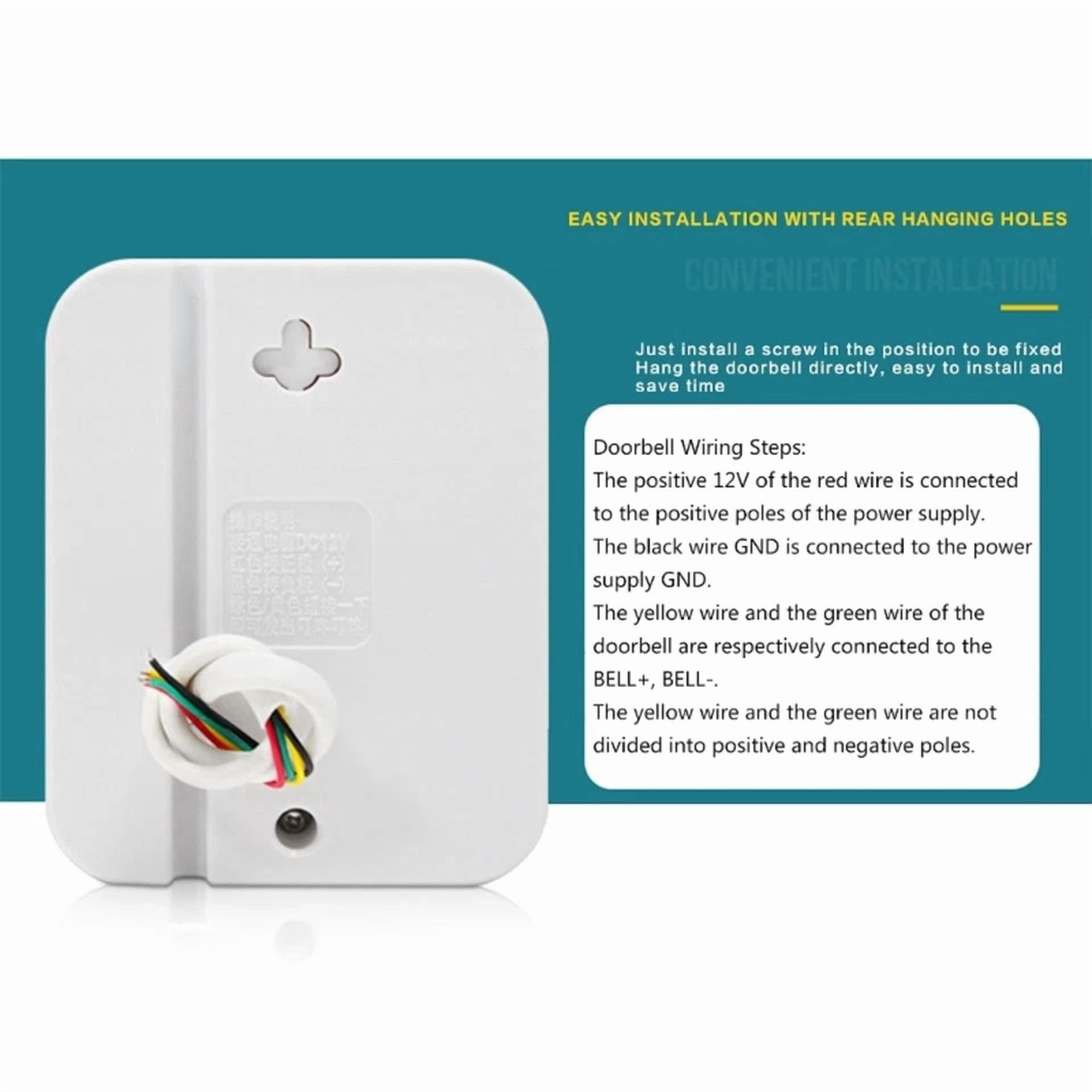 Dc 12V Plastic Wired Electronic Doorbell Mount For Home Hotel Garden Company E