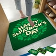 thumbnail image 1 of St. Patrick's Day Door Mat - Non Slip Washable Bath Rug with Rubber Backing for Front Door, Bathroom & Kitchen - Green 16x24 Inch, 1 of 6