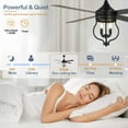 thumbnail image 6 of Cusp Barn 52 Inch Ceiling Fan with Remote, Farmhouse Caged Fandelier, Black Industrial Ceiling Fans with Quiet DC Motor, Large Fan for Living room, 6 of 11