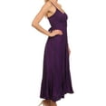thumbnail image 3 of Sakkas Allie Stonewashed Embroidered Adjustable Spaghetti Straps Long Dress - Purple - 1X/2X, 3 of 5