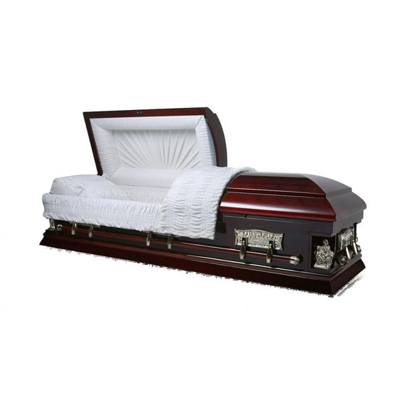 Overnight Caskets Brown Poplar Wood 78 x 24 x 14.75 in Funeral Casket, Rectangular Handcrafted