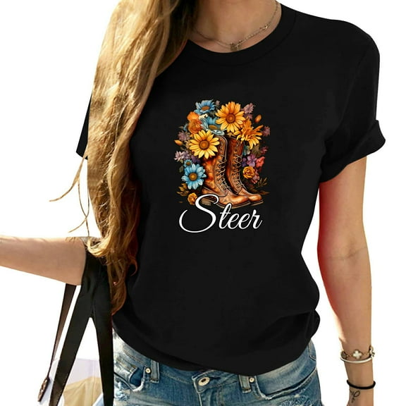 Classic Women's T-Shirt with 80s Style Prints