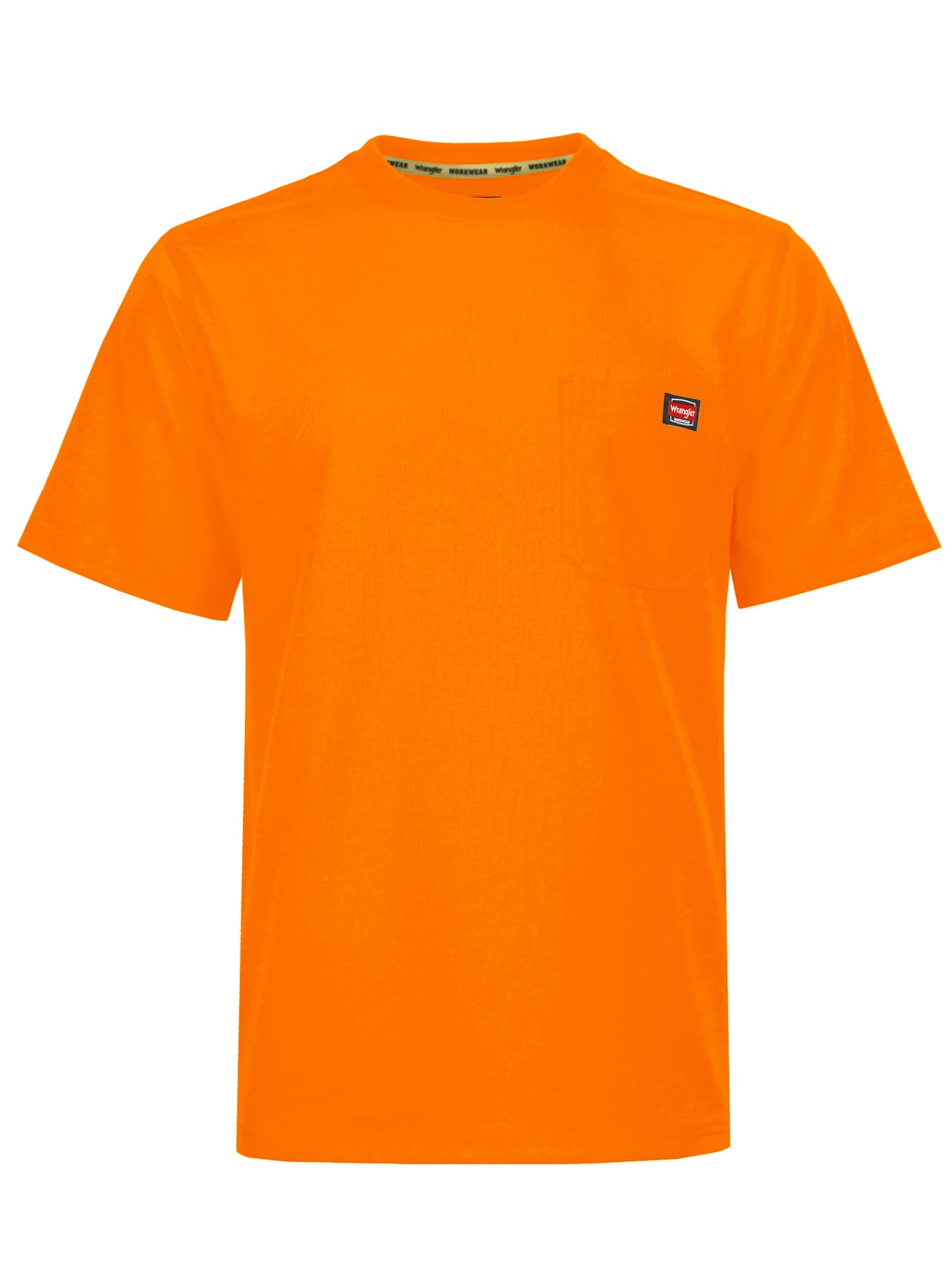 Wrangler Workwear Men's Short Sleeve Heavyweight Pocket Crew Work Shirt, size S-2XLT