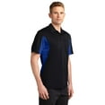 thumbnail image 4 of Sport Tek Adult Male Men Side Blocked Short Sleeves Polo Black/Tr Royal Large, 4 of 6