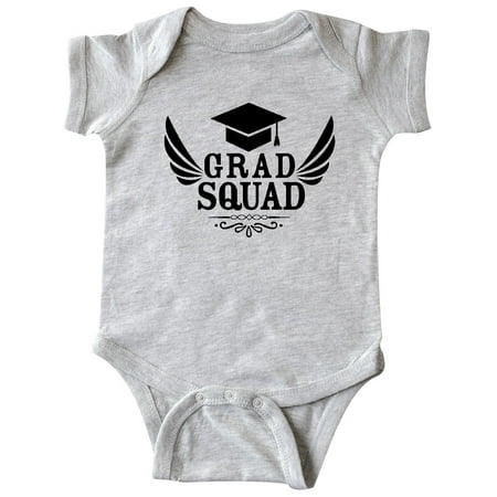 

Inktastic Grad Squad with Graduation Cap and Wings Gift Baby Boy or Baby Girl Bodysuit