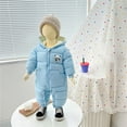 thumbnail image 2 of NOKIO Unisex Baby Snowsuit Infant Cute Bear Hooded Winter Warm Jumpsuit Autumn/Winter Cute Cartoon Bear Hooded Zippered Jumpsuit Party Birthday Indoor And Outdoor, 2 of 4