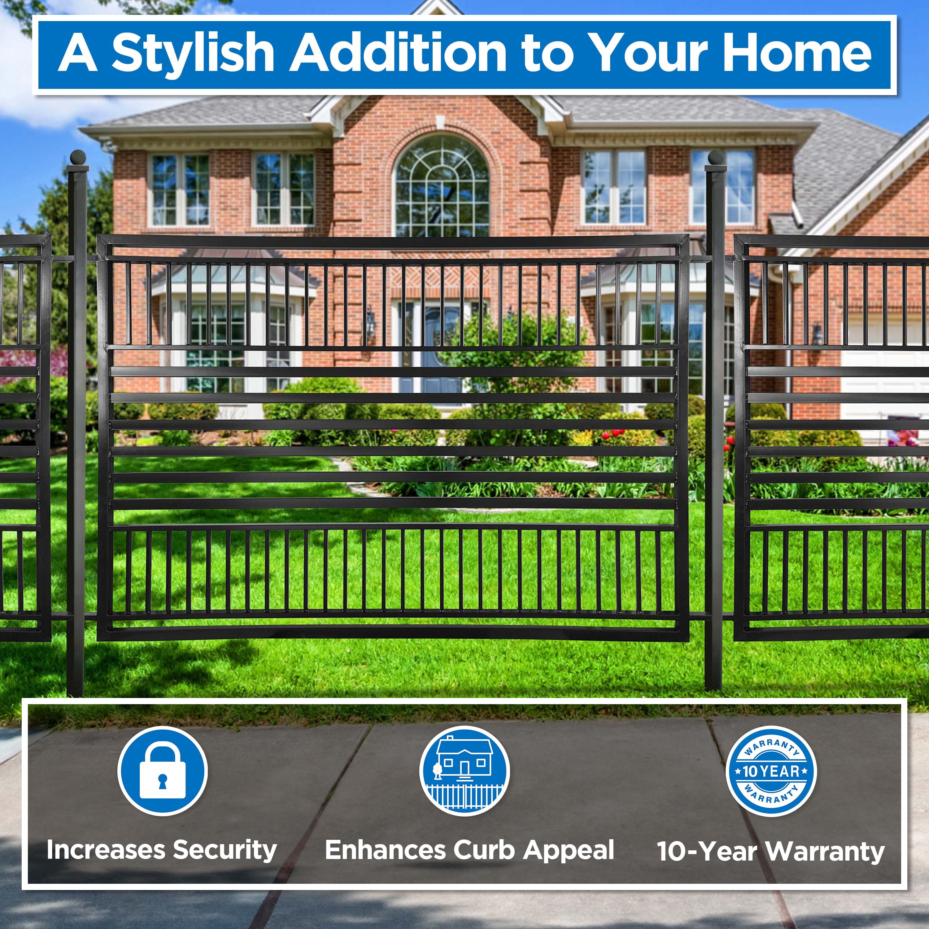 ALEKO 4-Panel Steel Fence Kit Kyiv Style 8 x 5 ft. Each
