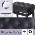 thumbnail image 4 of HOMCOM Height Adjustable Piano Bench with PU Leather Padded, 4 of 10