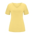 thumbnail image 3 of MKLEKYY Camisetas Camisetas De Verano Para Mujer, Camisetas De Manga Corta Estampadas, Blusas Informales De Trabajo Con Cuello Redondo Y Botones. Talla S, 3 of 3