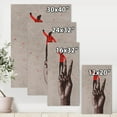 thumbnail image 4 of Designart Victory Sign With Man With Arm Raised Canvas Wall Art, 4 of 4
