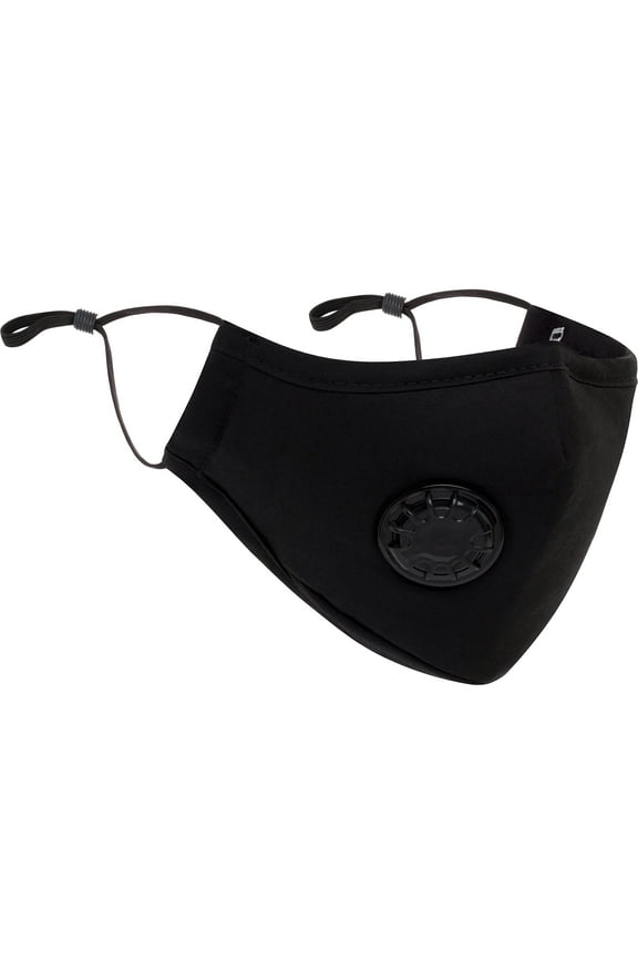 PM 2.5 Mask, Black - Reusable, Washable Cotton Face Mask - 4 Pieces with 8 Filters - Adjustable Ear Bands and Nose Bridge - Removable Air Valve Protects Against Pollutants and Other Airborne Particles