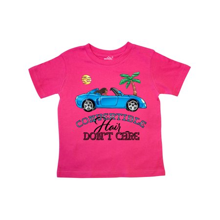 

Inktastic Convertible Hair Don t Care with Black Hair and Blue Car Gift Toddler Toddler Girl T-Shirt