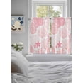 thumbnail image 4 of Tier Curtains 45 Inches Long, Coastal Pink Window Treatment Curtain Drapes, Ocean Coral Starfish Shell Modern Sea Small Curtain Drapes for Bathroom Laundry Room, 27.5"x45", 2 Panels, 4 of 7