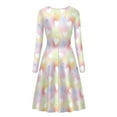 thumbnail image 5 of Renewold Colorful Women Dress for Fall Spring Winter Knee Soft Heart Print Length High Waistline Dress Ladies Clothing Valentine's Day Long Sleeve A-Line Dress Size M, 5 of 7