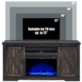 thumbnail image 6 of Merluxy Farmhouse 63" Fireplace Entertainment Center, Dark Rustic Oak, 6 of 6