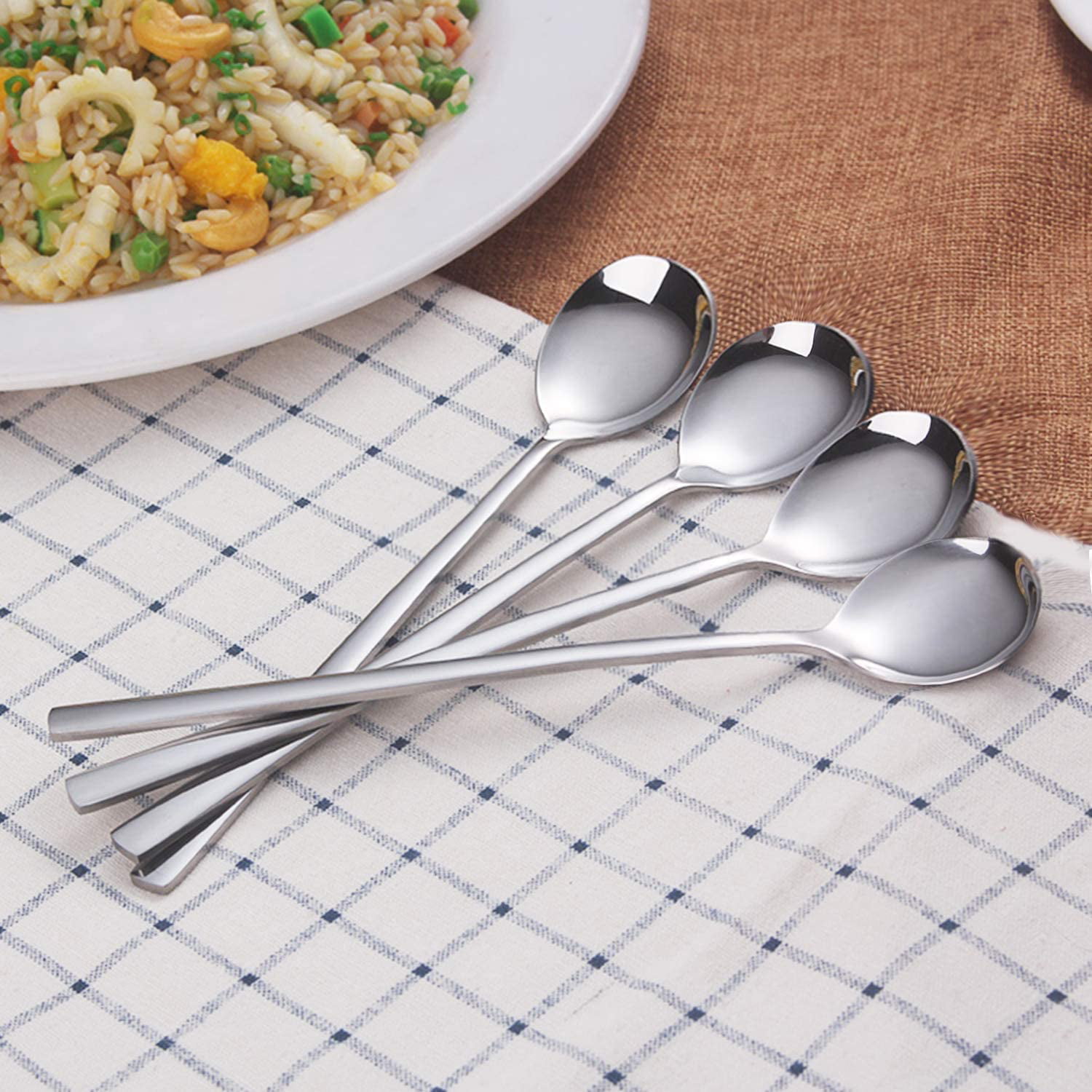 Food Grade 18/10 Stainless Steel Spoon, Children's Eating Spoon, Soup  Spoon, Meal Spoon, Long Handle Spoon, Household HY9195 for restaurant  kitchen