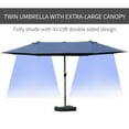thumbnail image 3 of Outsunny Patio Umbrella 15' Steel Rectangular Outdoor Double Sided Market with base, Sun Protection & Easy Crank for Deck Pool Patio, Dark Blue, 3 of 8
