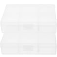thumbnail image 1 of SHOWERORO 2Pcs Clear Photo Box Storage Organizer Plastic Container for Desktop Parts and Accessories, 1 of 8