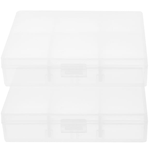 LOLIPPYY 2-Pack Clear Plastic Photo Storage Boxes, Small Household Organizers for Photos and Small Item Storage