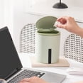 thumbnail image 4 of Mini Desktop Trash Can With Lid - Compact Countertop Waste Bin, Plastic, Green - Small Garbage Basket for Home Office Kitchen Bathroom - 6.2x5.1x5.1in, 0.44lb, 4 of 6