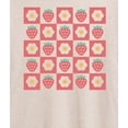 thumbnail image 3 of Instant Message - Strawberry Flower Grid Red - Women's Oversized Graphic T-Shirt, 3 of 6