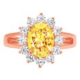thumbnail image 7 of Halo Engagement Ring for Women - 2.72ct Natural Citrine in 14K Rose Gold Promise Ring, 7 of 7