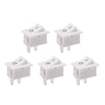 thumbnail image 1 of Interruptor de palanca mini barco blanco interruptor de palanca para barco marino ON/OFF AC 250V/6A 125V/10A, 5 piezas, 1 of 4