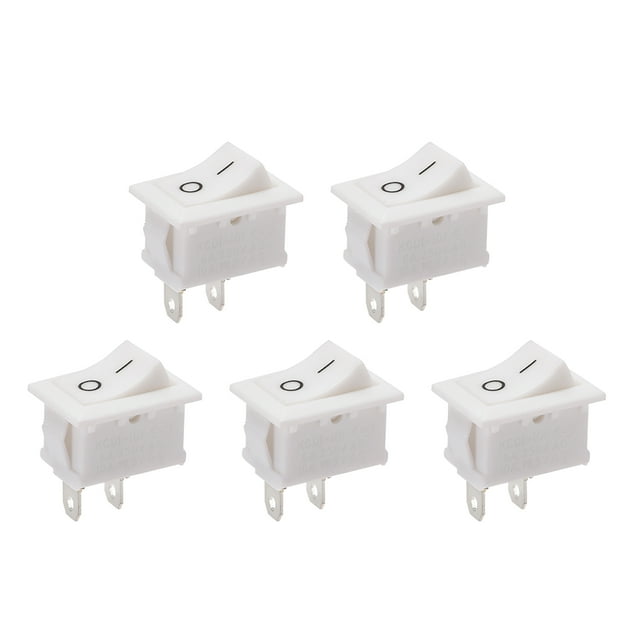Interruptor de palanca mini barco blanco interruptor de palanca para barco marino ON/OFF AC 250V/6A 125V/10A, 5 piezas