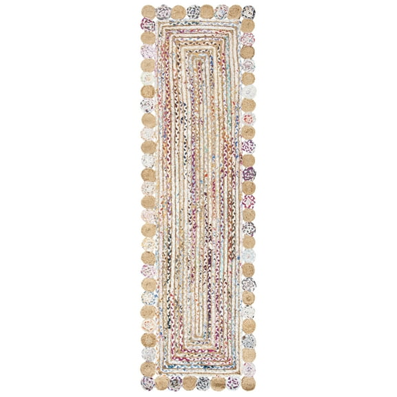 SAFAVIEH Cape Cod Kyle Geometric Runner Rug, Beige/Multi, 2'3" x 12'