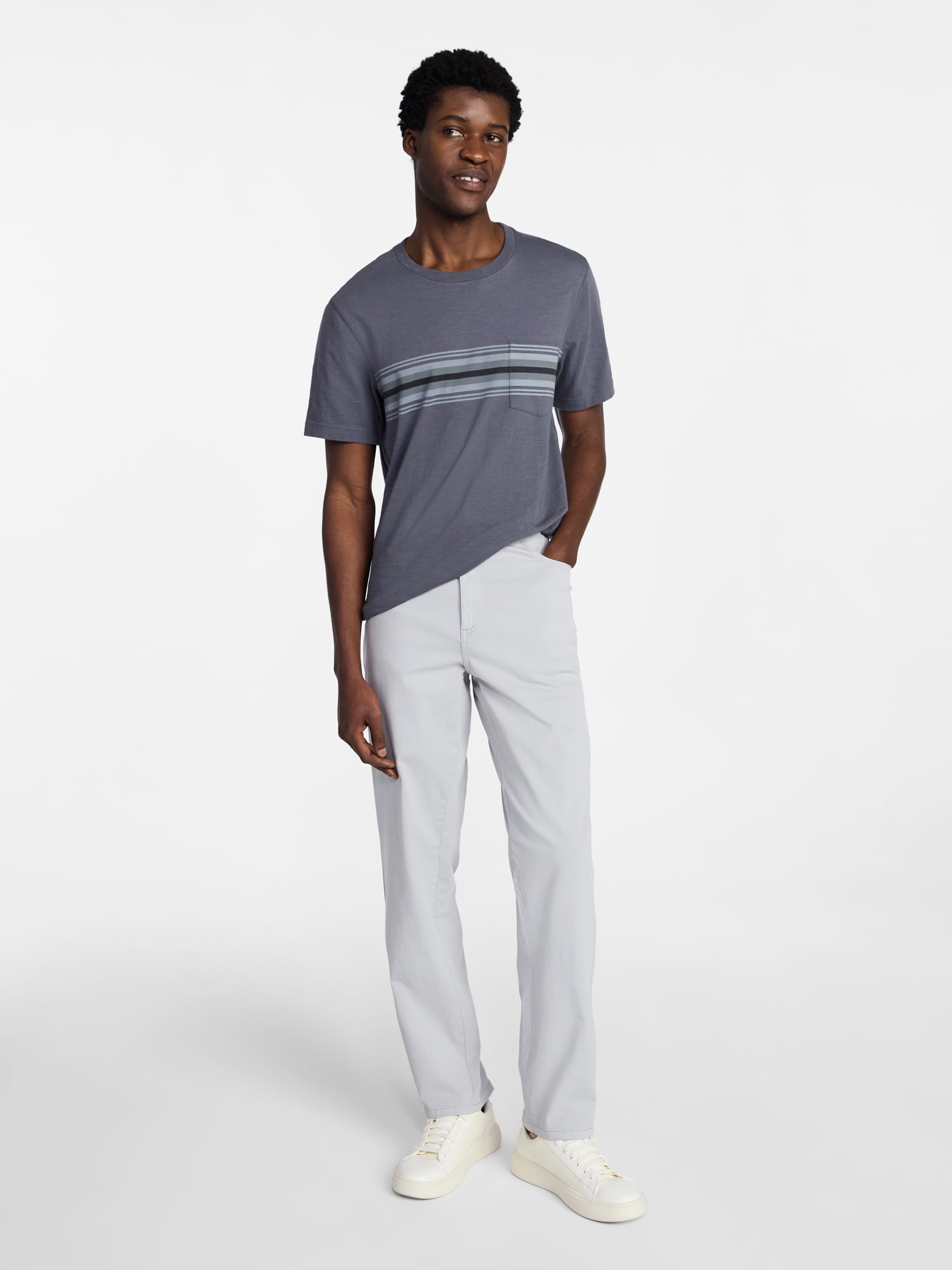 George Men's and Big Men's Slub Pocket Tee with Short Sleeves, Size XS-3XL