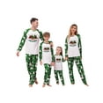 thumbnail image 3 of Elippeo Christmas Family Pajamas Matching Set Christmas Tree Print Raglan Long Sleeve Tops and Plaid Pants Sleepwear Nightwear, 3 of 10