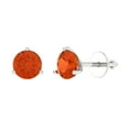 thumbnail image 2 of 2 Ct Round Cut Studs Red Crystal 14K White Solid Gold Everyday Dainty Earrings Screw Back, 2 of 7